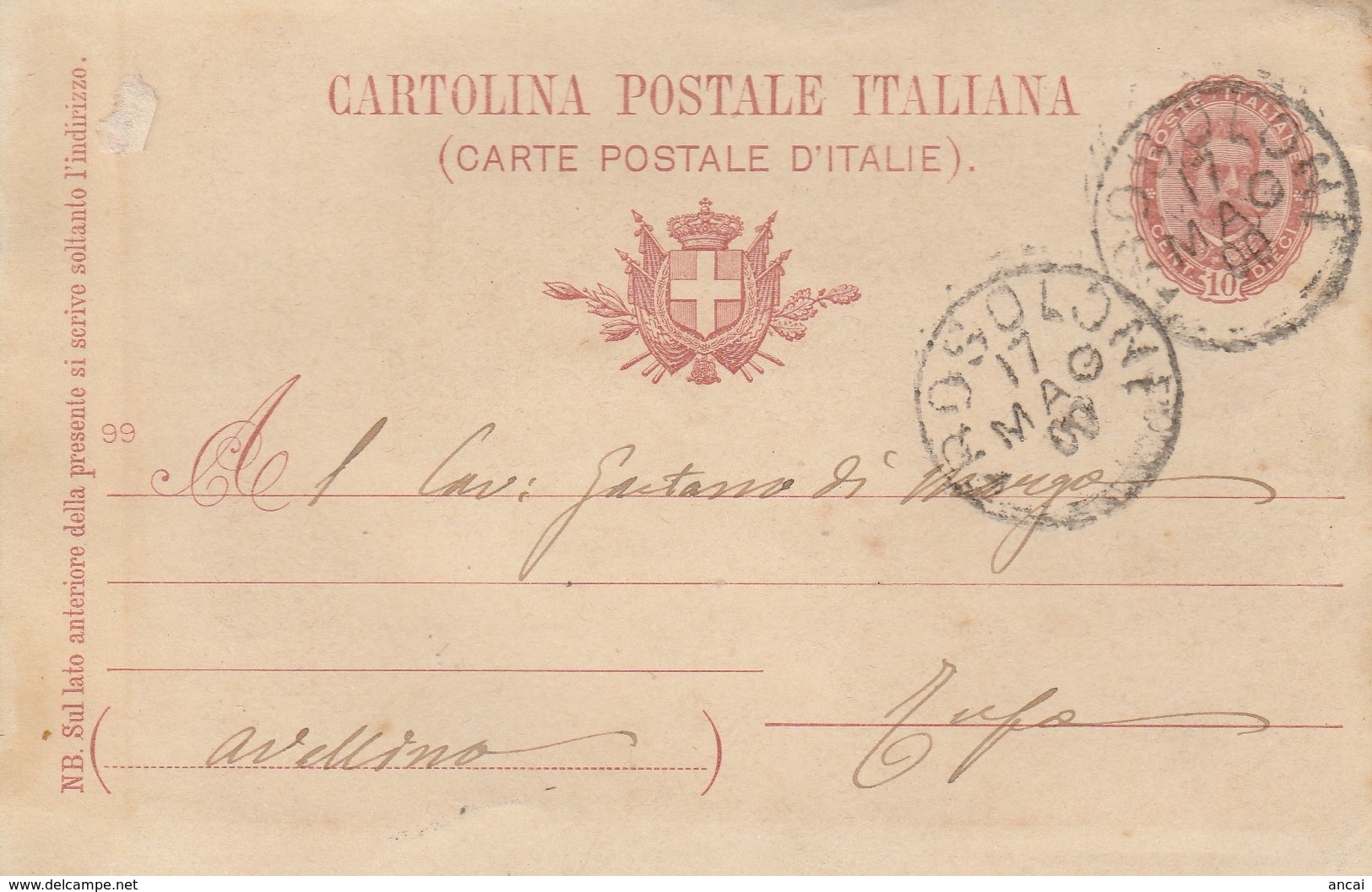 Frosolone. 1900. Annullo Grance Cerchio FROSOLONE,  Su Cartolina Postale Completa Di Testo - Marcofilía