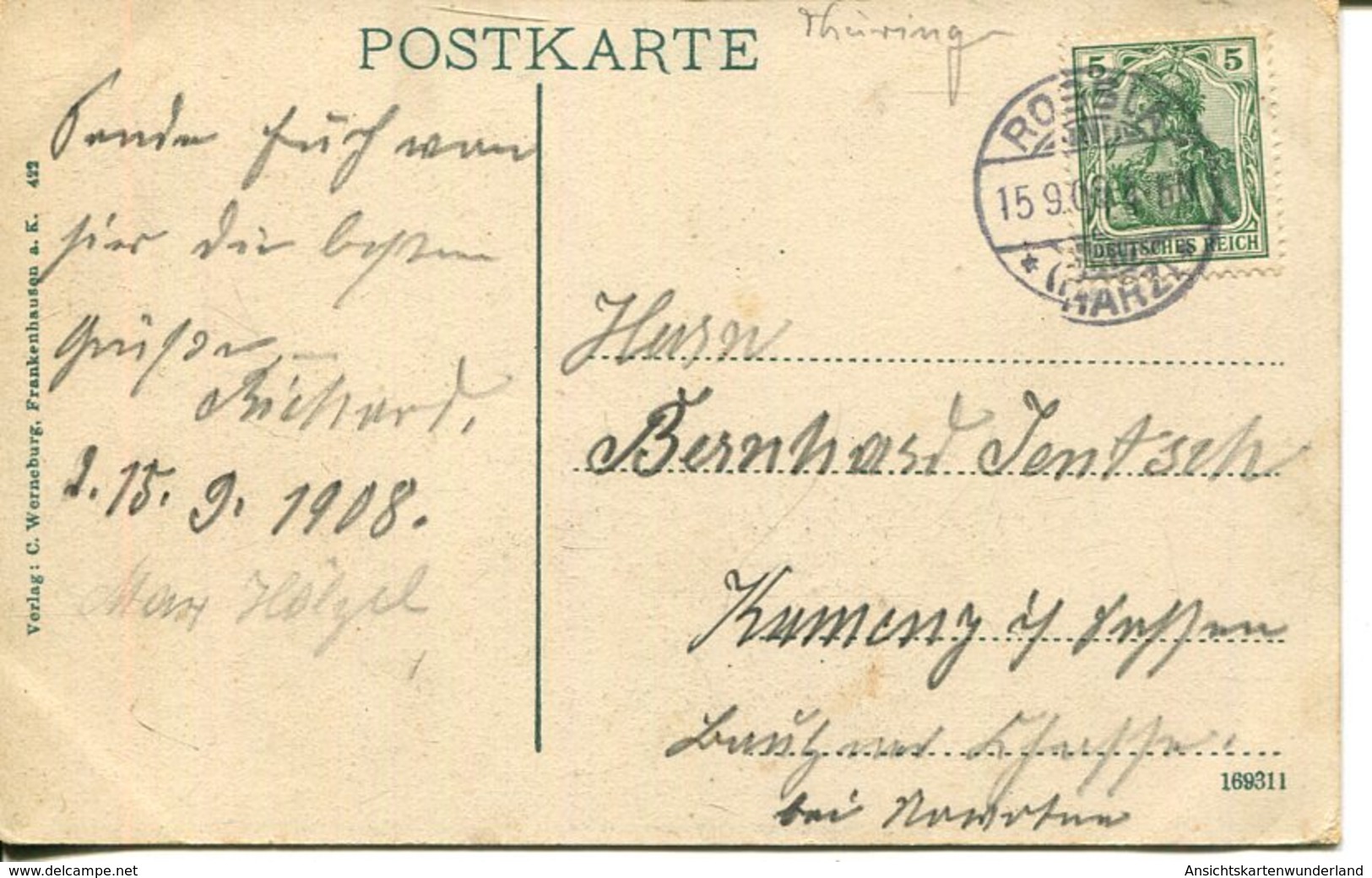 007032  Kyffhäuser-Denkmal V. Oitenkopf Aus Gesehen  1908 - Kyffhäuser