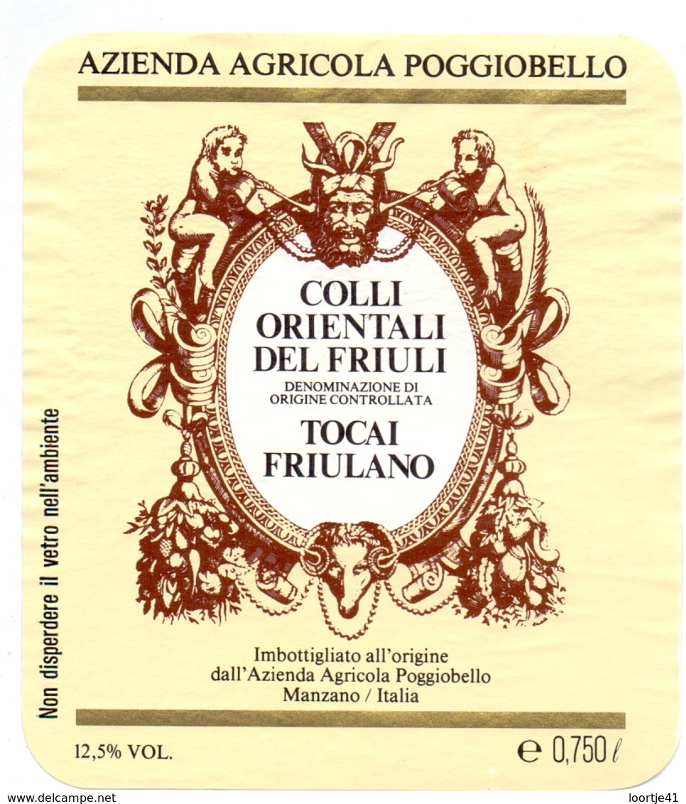 Etiket Etiquette - Vin - Wijn - Colli Orientali Del Friuli - Tocai Friulano - Manzano Italia - Autres & Non Classés