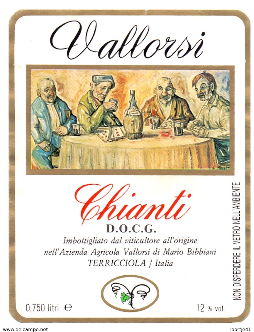 Etiket Etiquette - Vin - Wijn - Chianti - Vallorsi - Italia - Autres & Non Classés