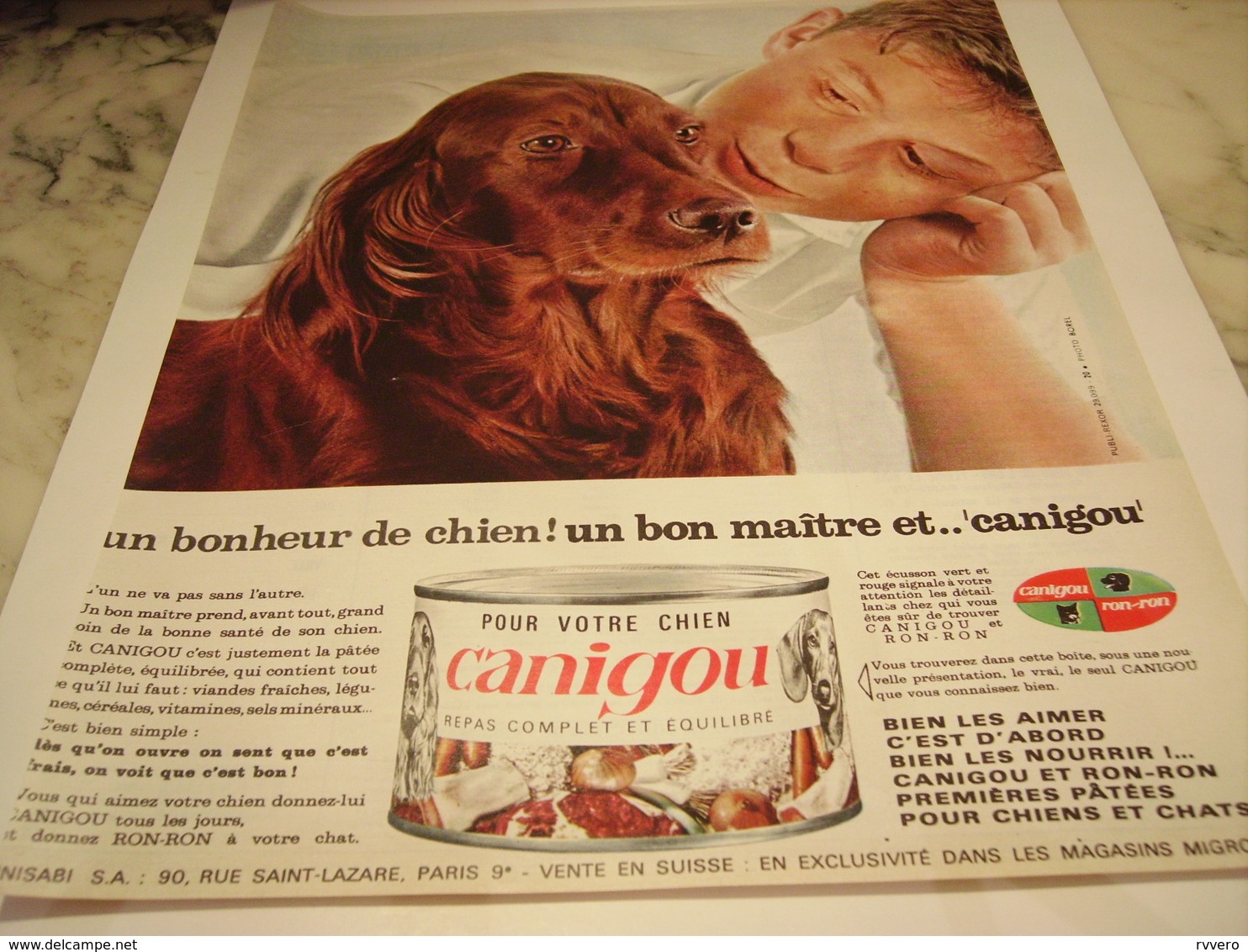 ANCIENNE PUBLICITE BONHEUR DU CHIEN CANIGOU 1965 - Autres & Non Classés