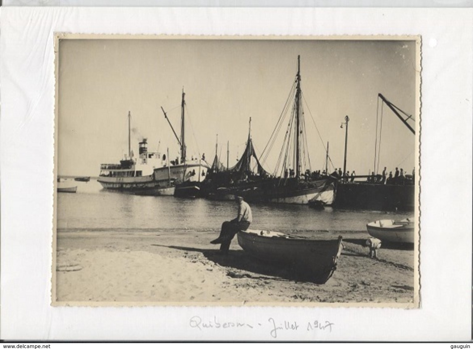 QUIBERON - PORT-MARIA - Arrivée Du Bateau GUEDEL - Datée Juillet 1947 - Photo Amateur Originale Format 23x17 - Lieux