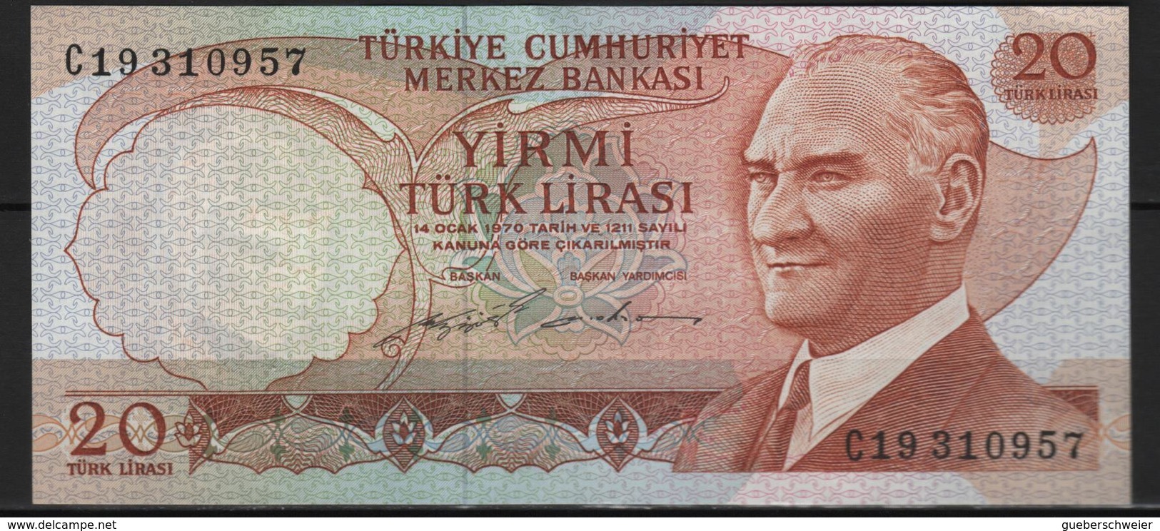 B 131 - TURQUIE Billet De 20 Lires Signature Noire état Neuf 1er Choix - Turkey