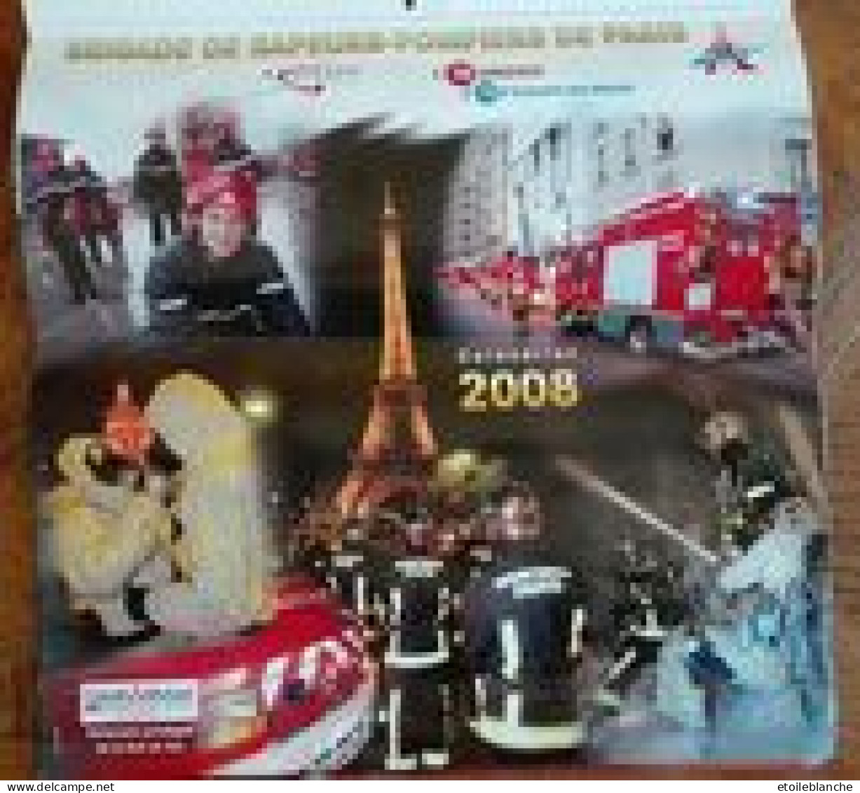 Calendrier 2008 Sapeurs Pompiers De Paris -  Photos, Avec Tour Eiffel, Arc De Triomphe, Champs Elysées, Musique ... Etc - Tamaño Grande : 2001-...