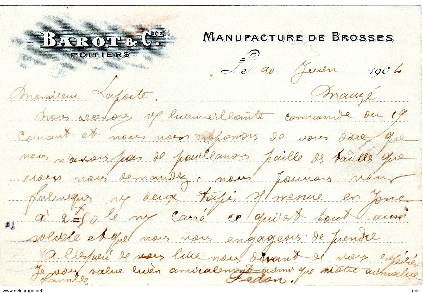 Poitiers (86) : Usine à Vapeur Et Hydraulique De Chasseigne , Brosserie : 1904 ; Bon état , Rare - Poitiers