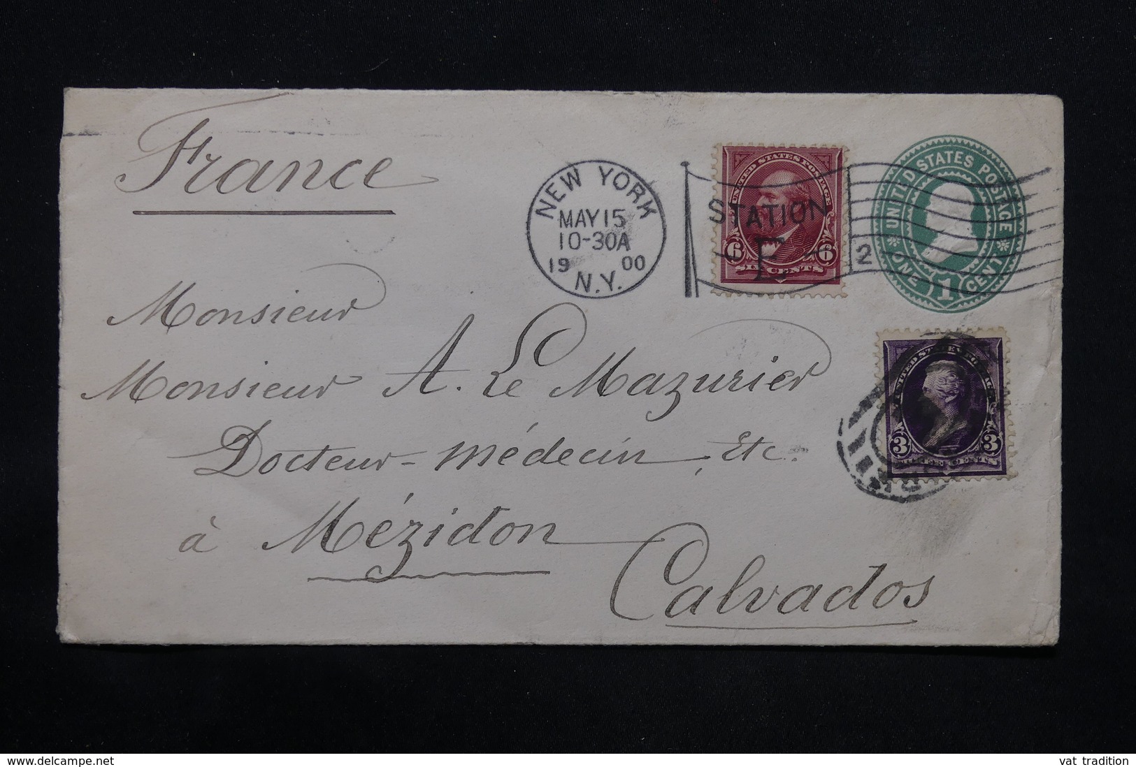 ETATS UNIS - Entier Postal + Complément De New York Pour La France En 1900 - L 24694 - ...-1900