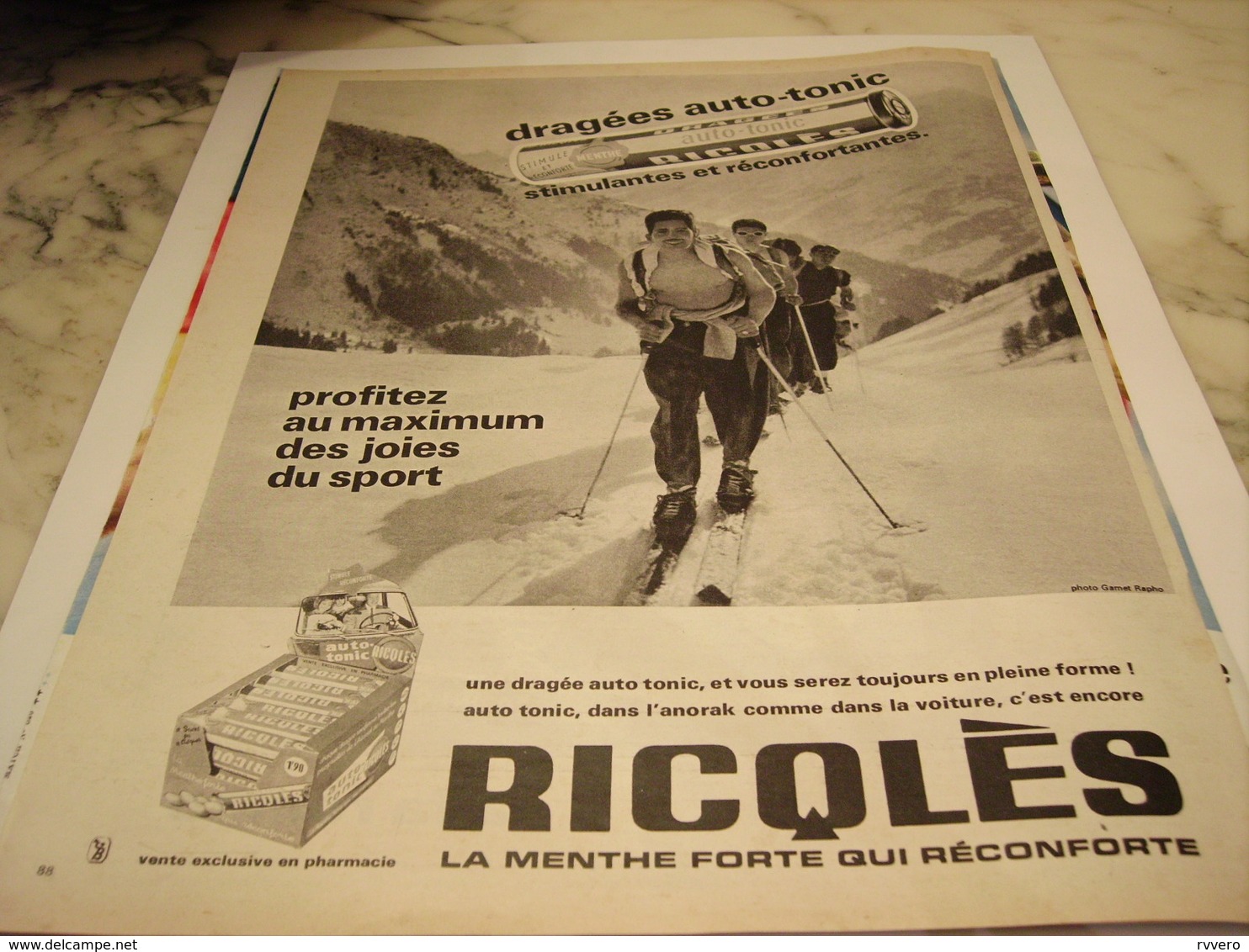 ANCIENNE PUBLICITE DRAGEES AUTO TONIC  DE RICQLES  1965 - Affiches