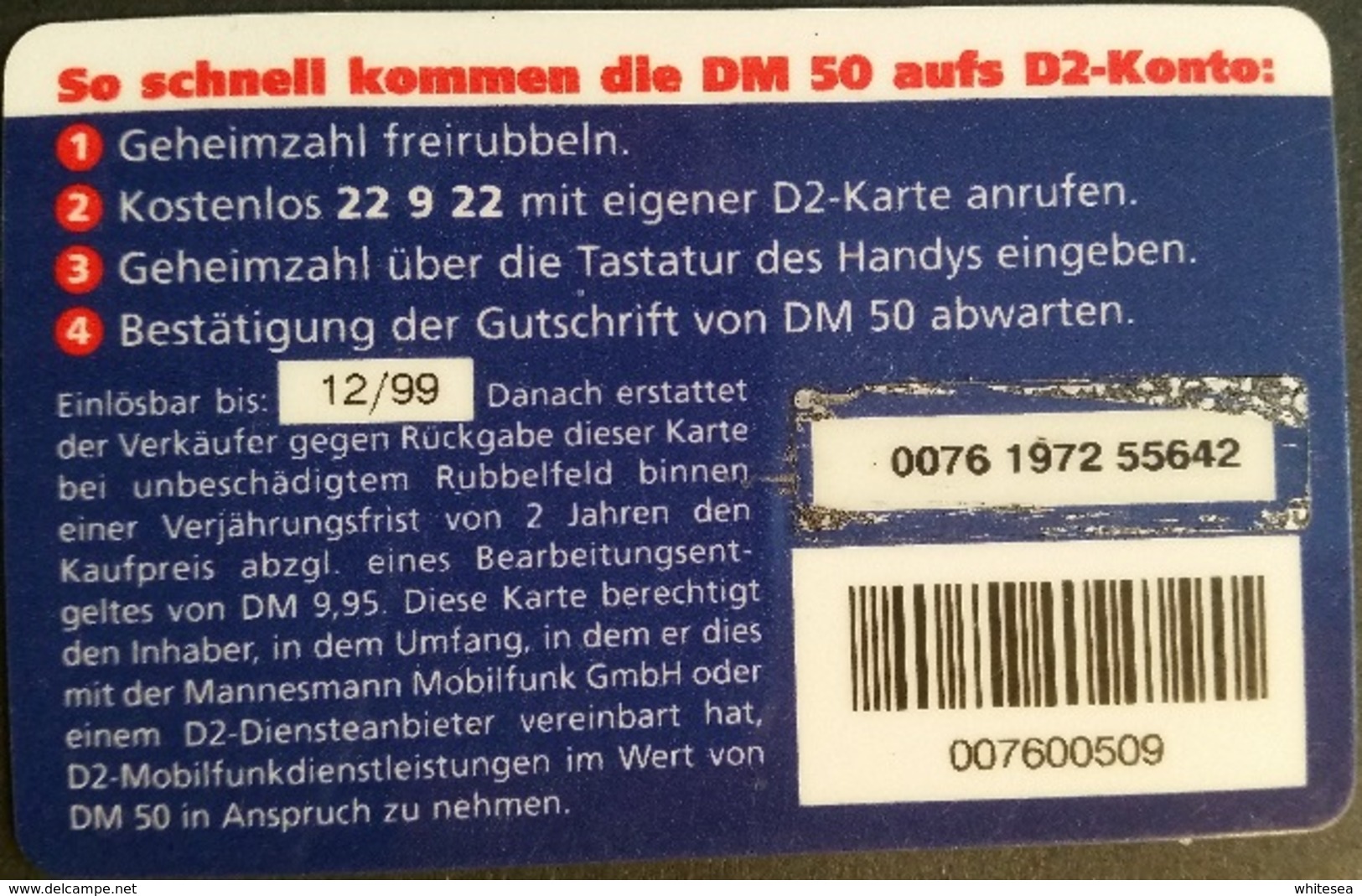 Prepaidcard Deutschland - D2 Privat - 12/99 - [2] Prepaid