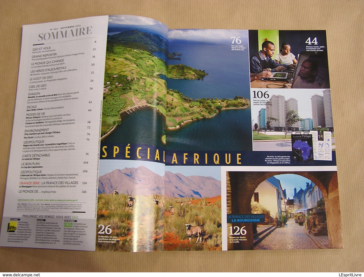 GEO Magazine N° 403 Géographie Voyage France Europe Monde Spécial Afrique Namibie Kenya Angola Lacs Noyers Sur Serein - Tourisme & Régions
