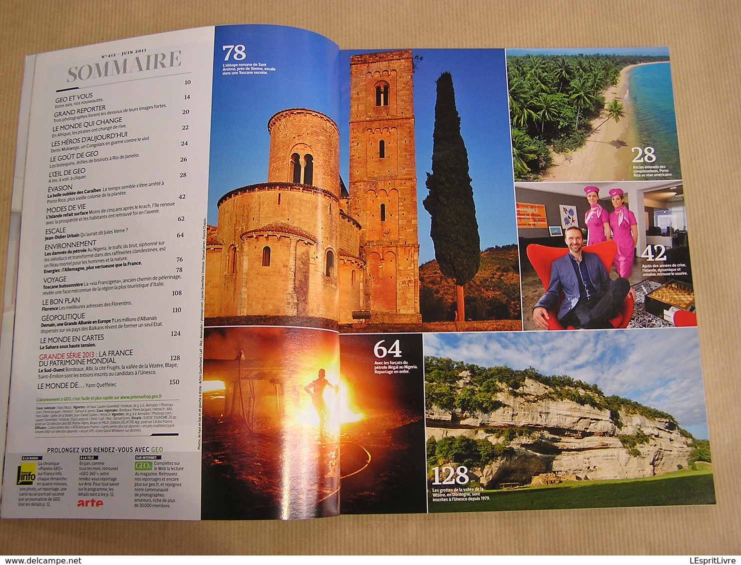 GEO Magazine N° 412 Géographie Voyage France Monde Italie Médiévale Toscane Amérique Porto Rico Nigéria Pétrole Islande - Tourisme & Régions