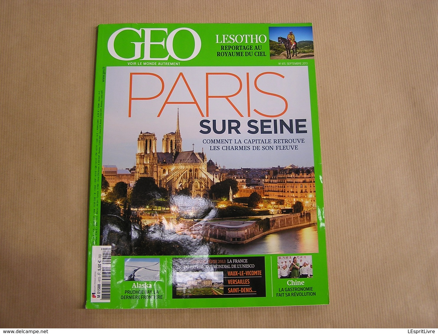 GEO Magazine N° 415 Géographie Voyage Monde Paris Sur Seine Alaska Chine Gastronomie Lesotho Afrique Du Sud Le Corbusier - Tourisme & Régions
