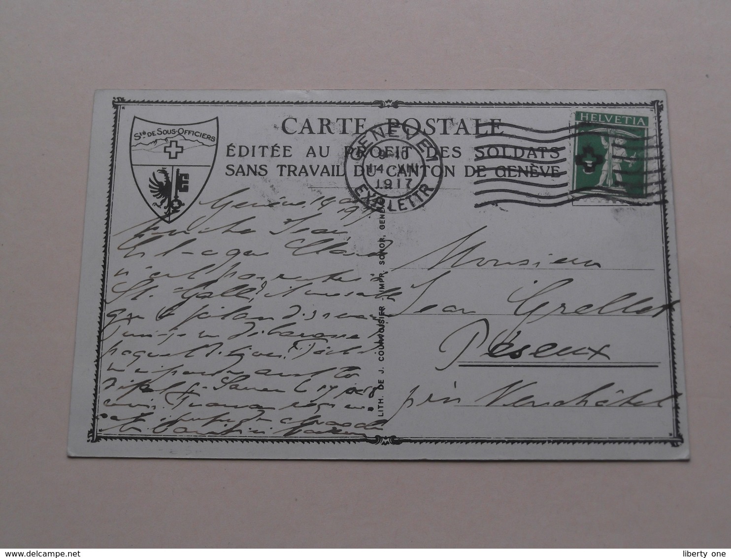 Editée Au PROFIT Des SOLDATS Sans Travail Du Canton De Genève > Anno 1917 ( Zie/voir Foto Voor Details ) Suisse ! - Patriotiques