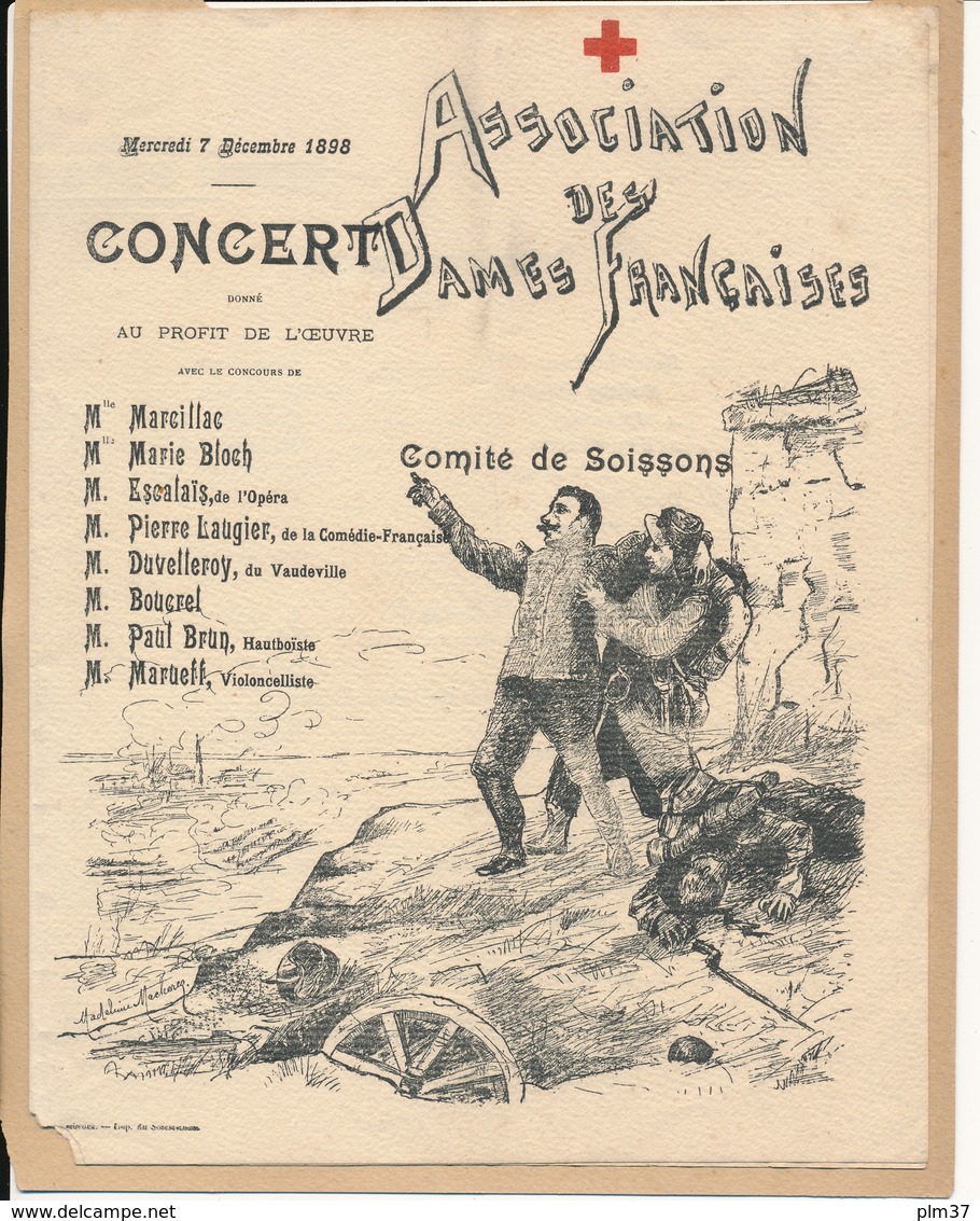 Concert 1898, Comité De SOISSONS - Association Des Dames Françaises - Programmes