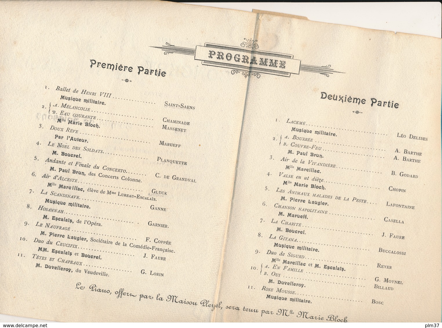 Concert 1898, Comité De SOISSONS - Association Des Dames Françaises - Programmes