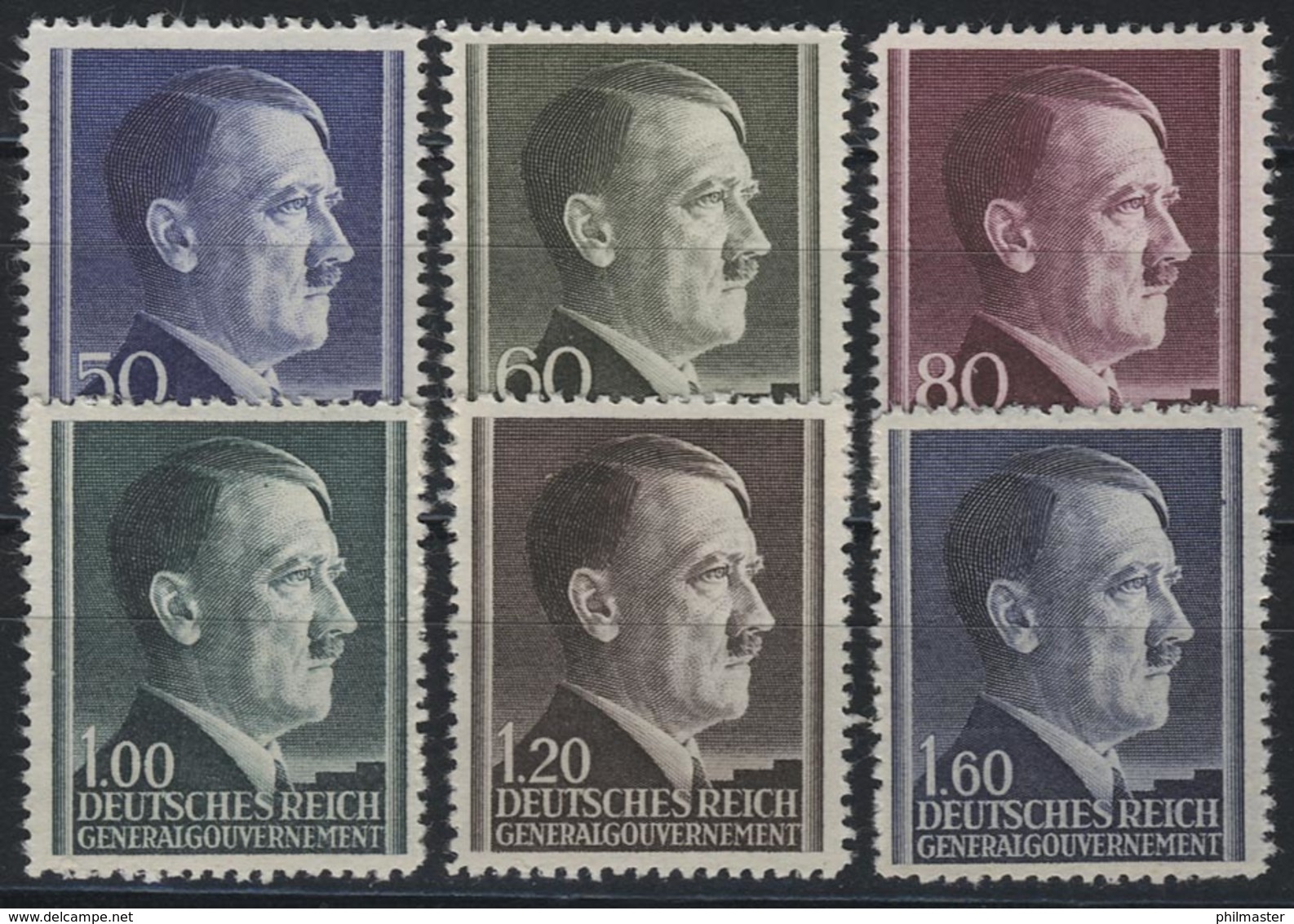 83-88A Hitler 1941, 6 Werte, WEIT Gezähnt, Satz Kpl. ** Postfrisch - Besetzungen 1938-45