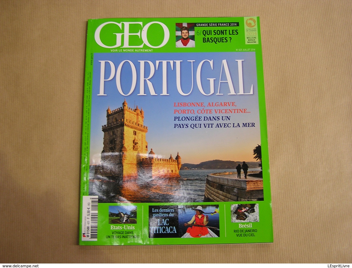 GEO Magazine N° 425 Géographie Voyage Monde Portugal Lisbonne Algarve Texas Etats Unis Lac Titicaca Pérou Brésil Basque - Tourisme & Régions