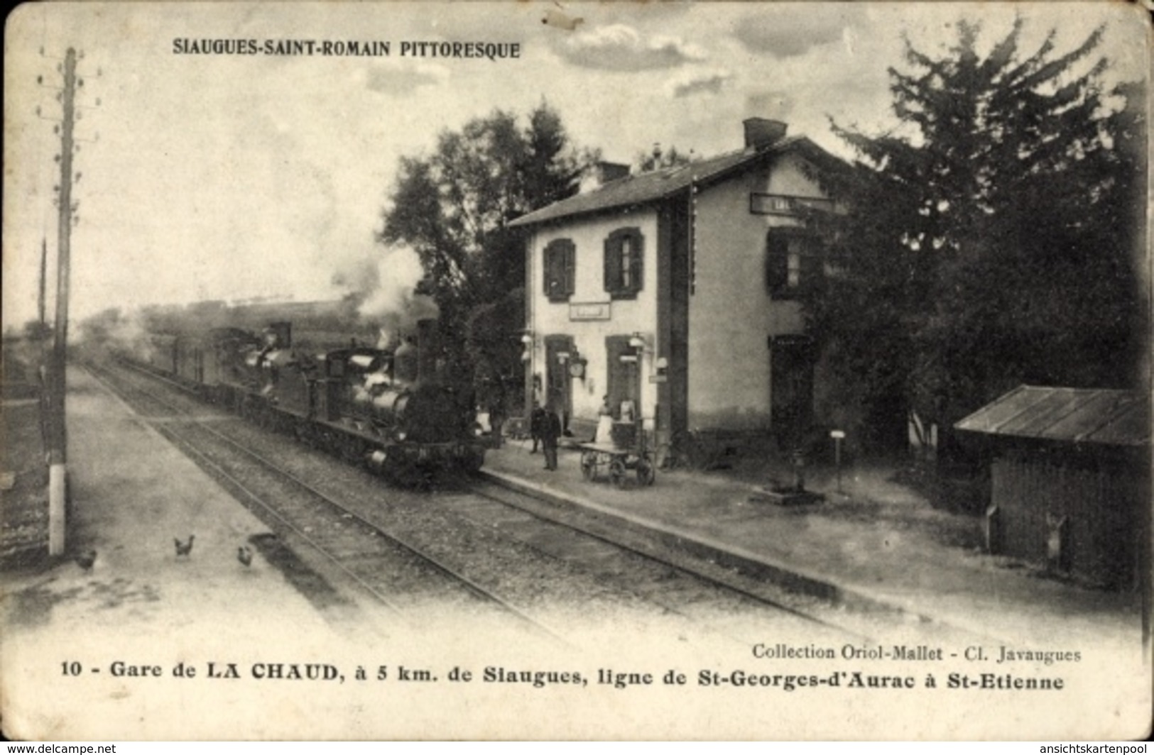 Cp La Chaud Haute Loire, La Gare, Chemin De Fer - Autres & Non Classés