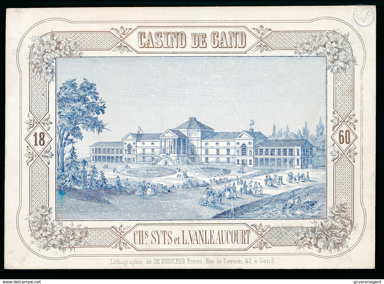 GENT PORSELEINKAART  17.5 X 12 CM - CASINO DE GAND  1860 - Gent