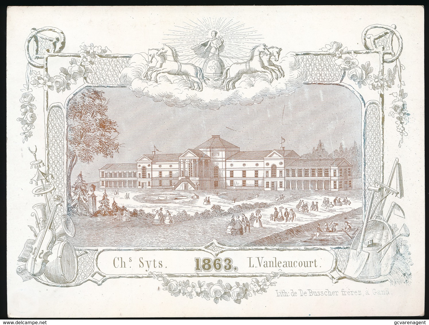 GENT PORSELEINKAART  17.5 X 12 CM - CASINO DE GAND  1863 - Gent