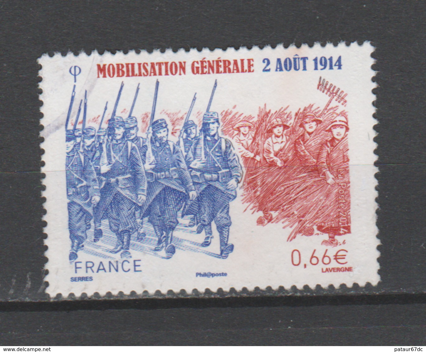FRANCE / 2014 / Y&T N° 4889 : Mobilisation Générale - Choisi - Cachet Rond - Oblitérés