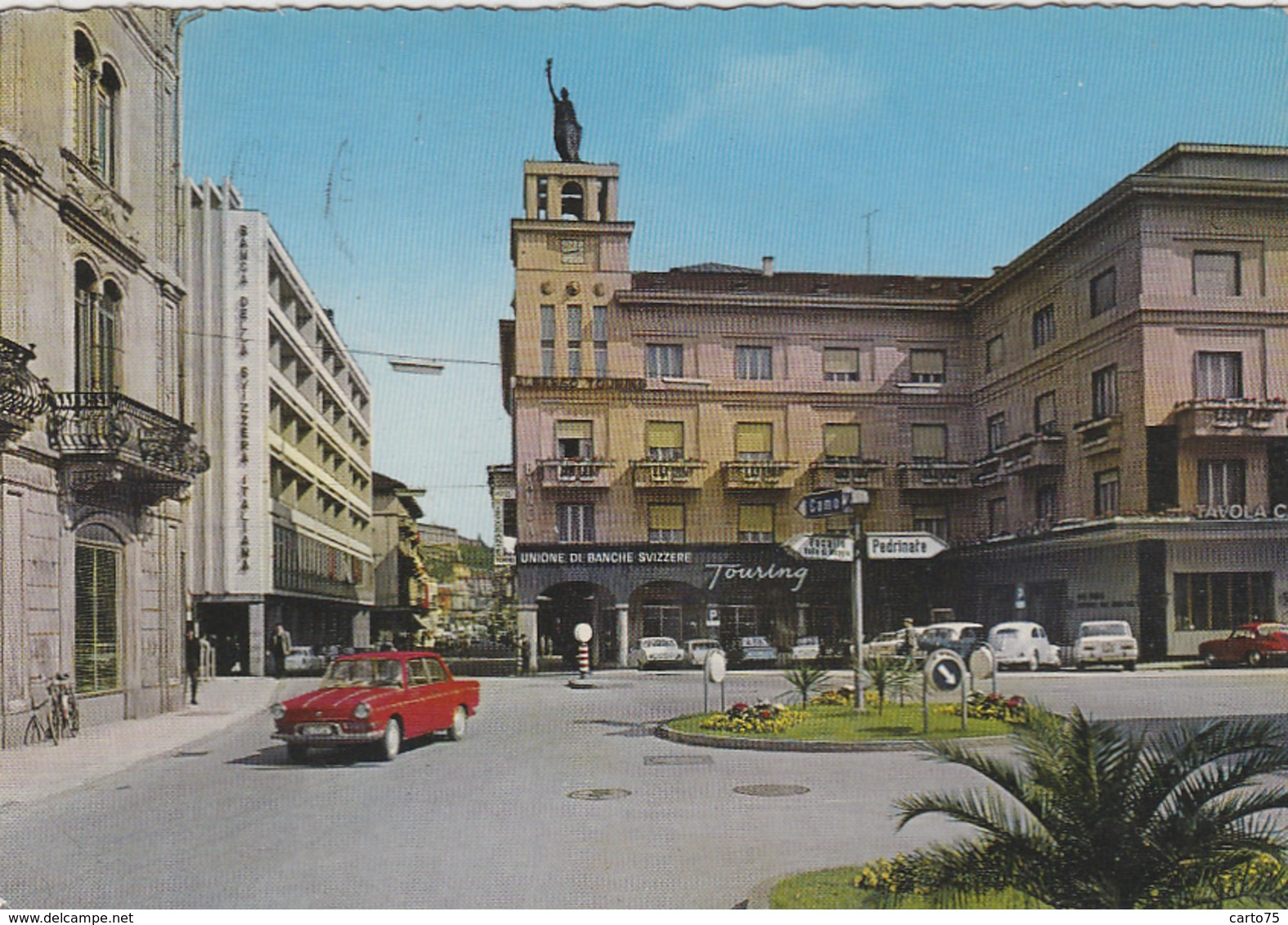 Suisse - Chiasso - Piazza Indipendenza - 1966 - Automobile - Banque - Chiasso