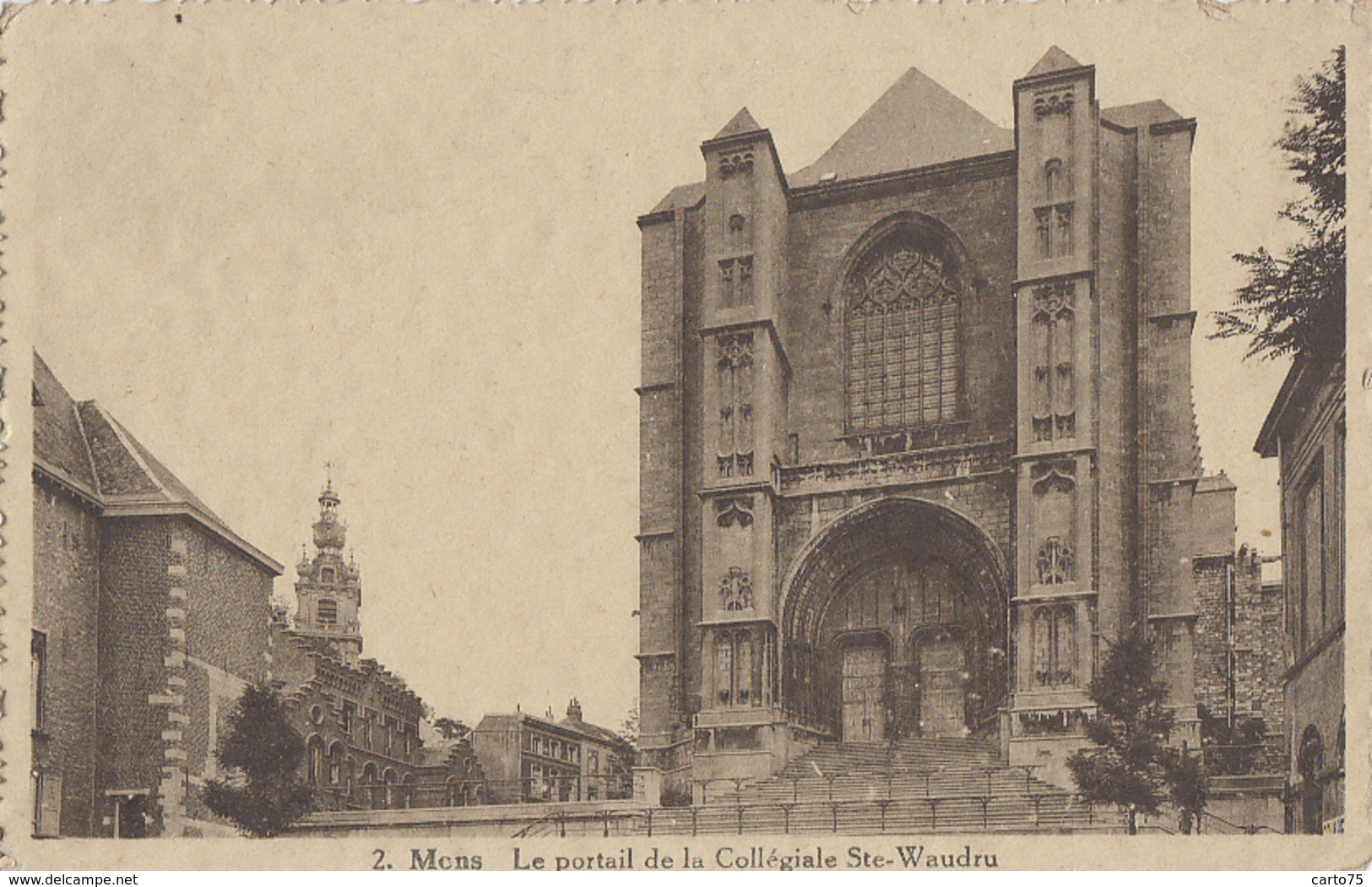 Belgique - Mons - Eglise Collégiale Sainte-Waudru - Portail - Mons