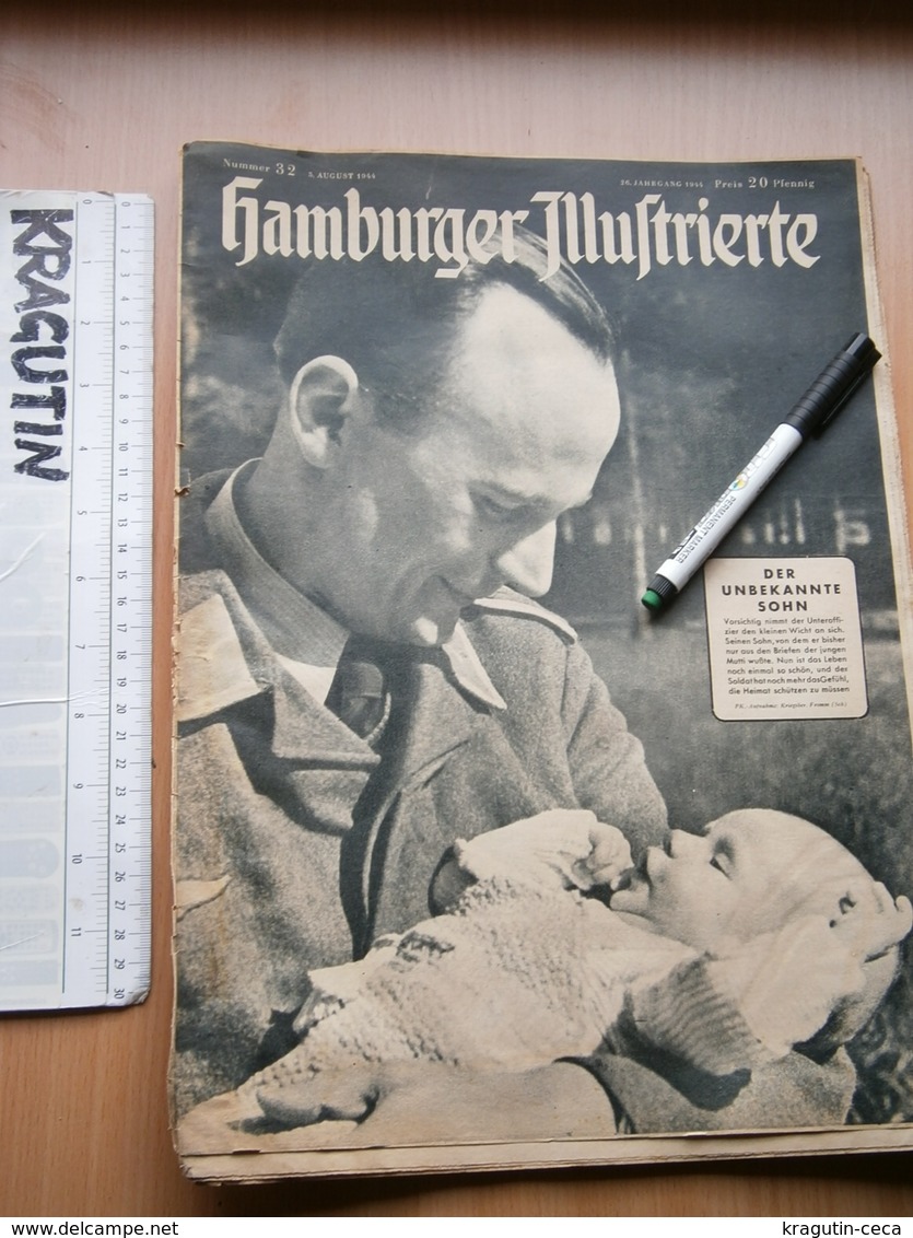 WWII WW2 1944 HAMBURGER Illustrierte Zeitung HAMBURG GERMANY MAGAZINE NEWSPAPERS NEWS DEUTSCHLAND MG34 TANK PANTHER WK2 - 1939-45