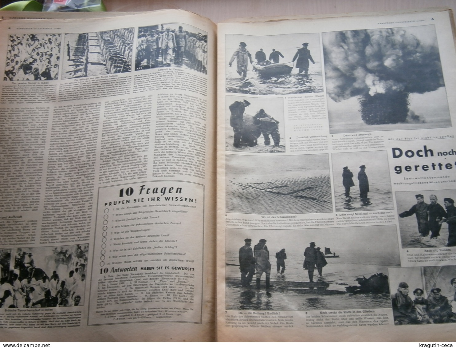 WWII WW2 1944 HAMBURGER Illustrierte Zeitung HAMBURG GERMANY MAGAZINE NEWSPAPERS NEWS DEUTSCHLAND MG34 TANK PANTHER WK2