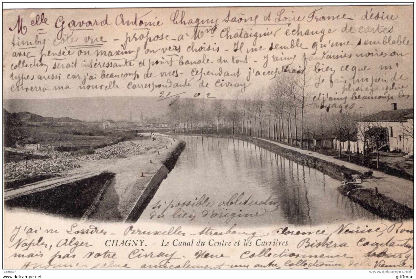 CHAGNY LE CANAL DU CENTRE ET LES CARRIERES PRECURSEUR 1904 TBE - Chagny