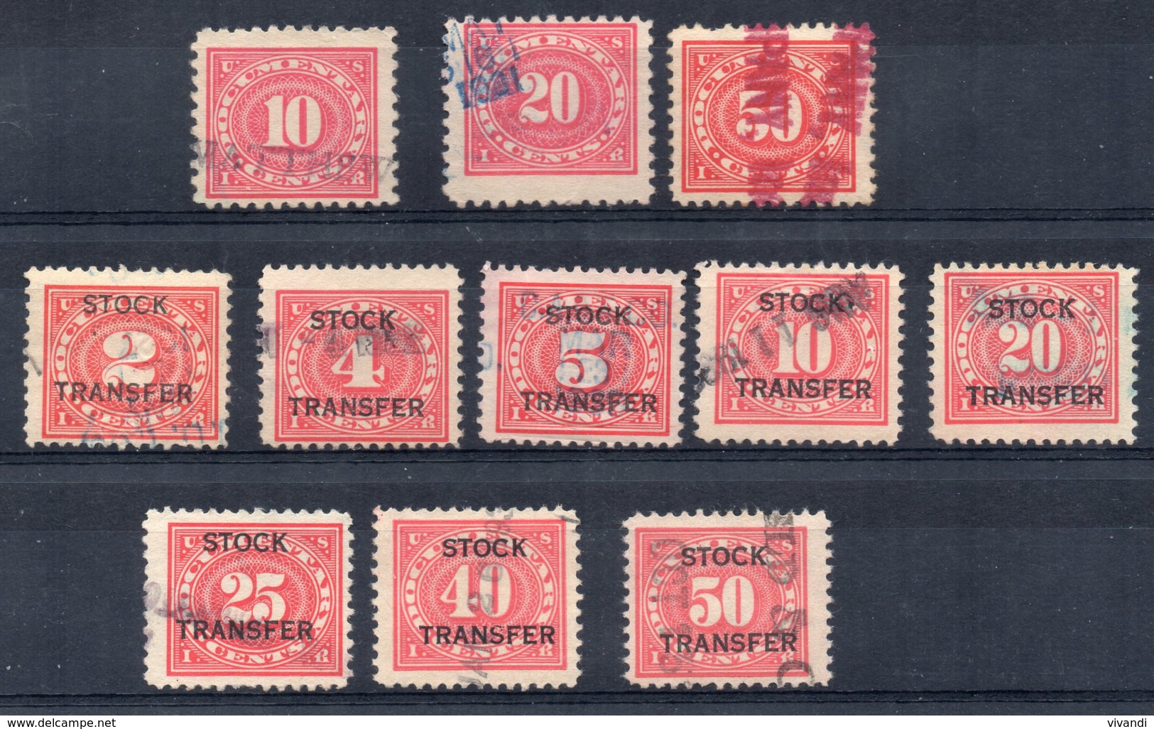 U.S.A - 26 Different Stock Transfer Stamps - Used - Other & Unclassified