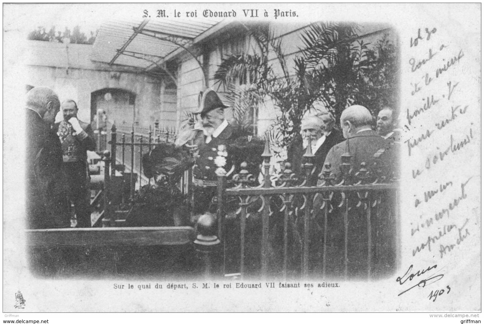 S.M. LE ROI EDOUARD VII A PARIS SUR LE QUAI S.M. FAISANT SES ADIEUX PRECURSEUR 1903 TBE - Other & Unclassified