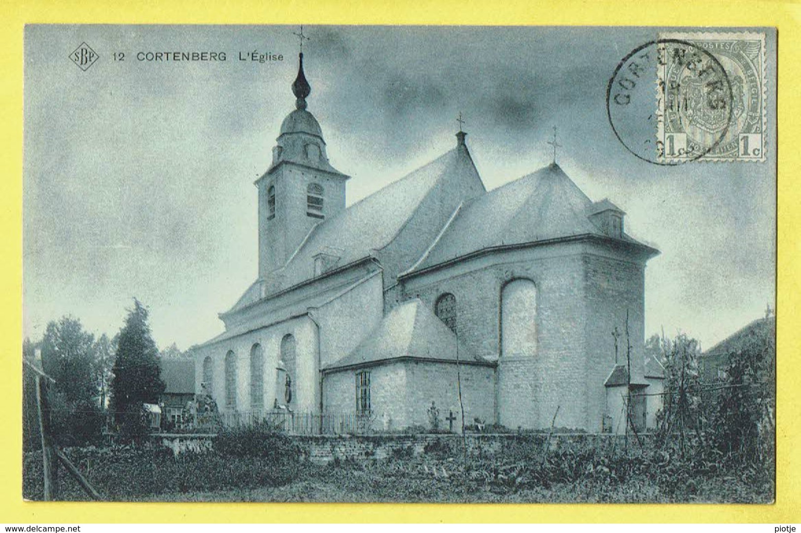 * Kortenberg - Cortenberg (Vlaams Brabant) * (SBP, Nr 12) église, Church, Kirche, Kerk, Timbre, Cimétière, Cemetery - Kortenberg