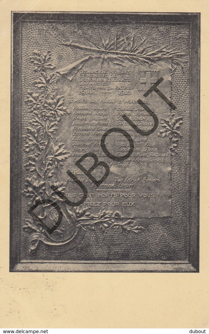 Postkaart/Carte Postale LEUVEN Monument Ancien Membres De L'Union Des Etudiants Louvanistes Morts 1914-18 WOI (O376) - Leuven