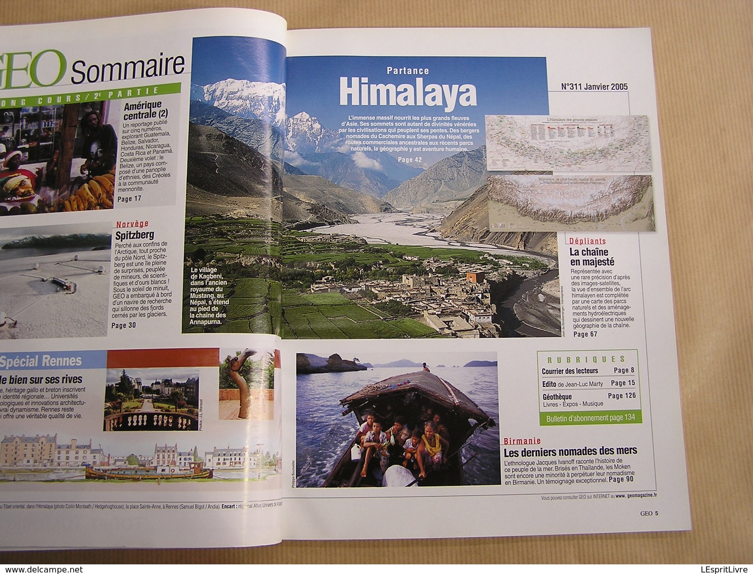 GEO Magazine N° 311 Géographie Voyage Monde Himalaya Népal Montagne Rennes Bretagne Norvège Amérique Centrale Birmanie - Tourisme & Régions