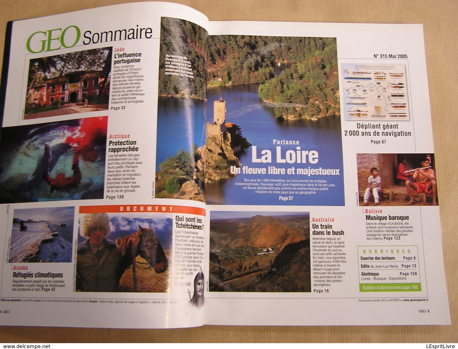 GEO Magazine N° 315 Géographie Voyage Monde La Loire France Batellerie Alaska Australie En Train Bolivie Inde Arctique - Tourisme & Régions