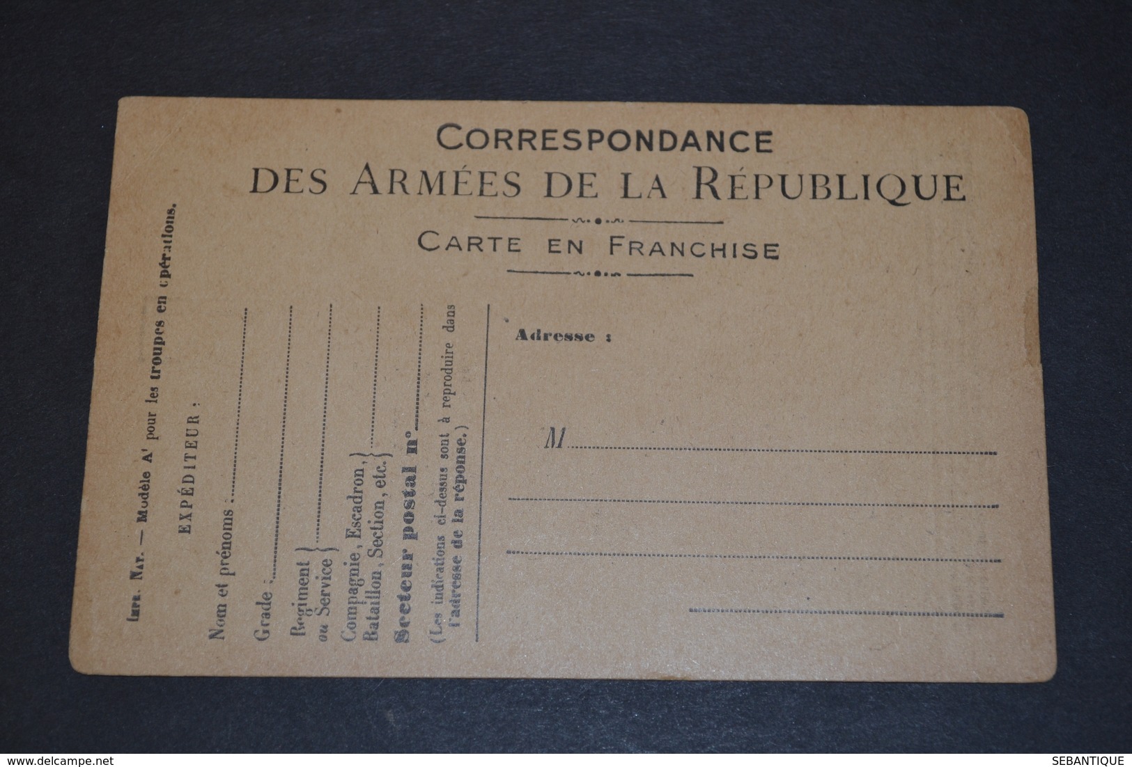 CP Correspondance Des Armées Dessin G CACHET 1916 Non Circulée - War 1914-18