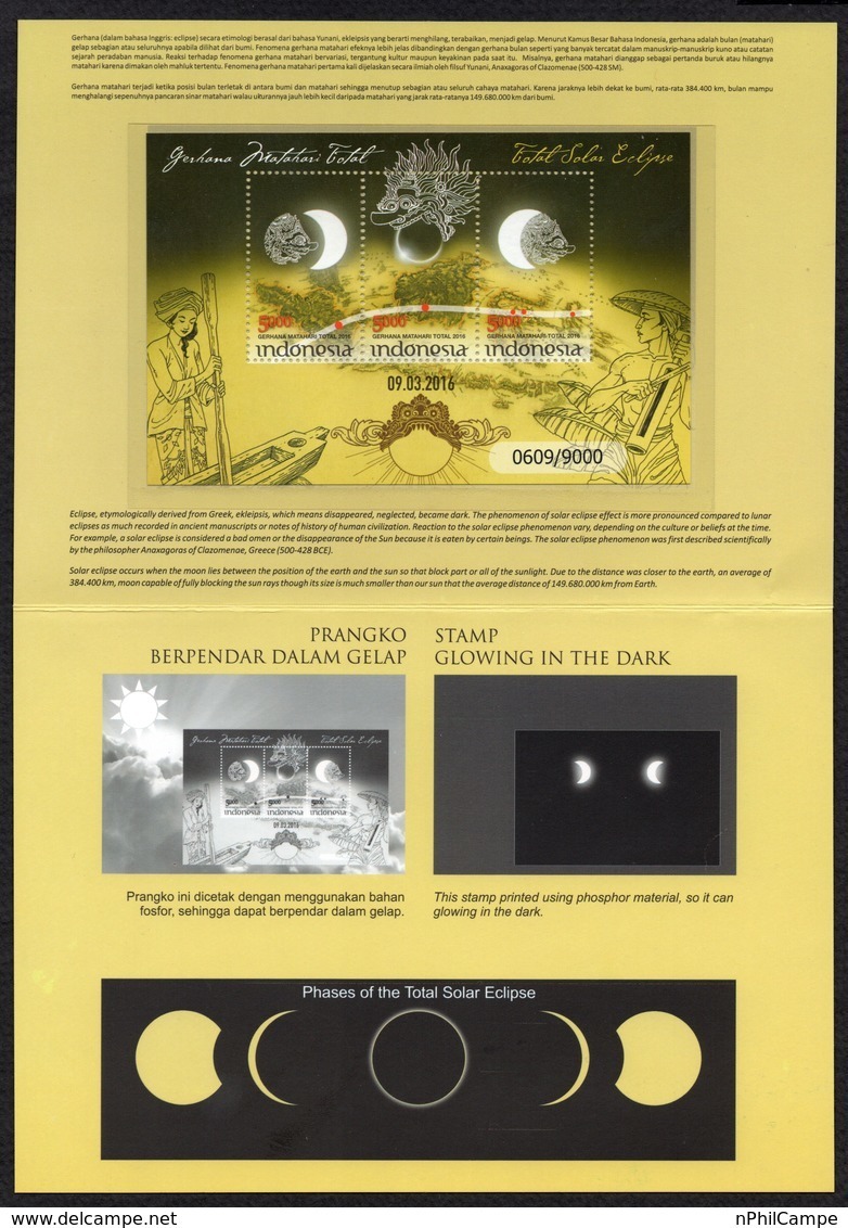 Indonesia 2016 / Astronomy Total Solar Eclipse MNH Astronomia - Indonesia