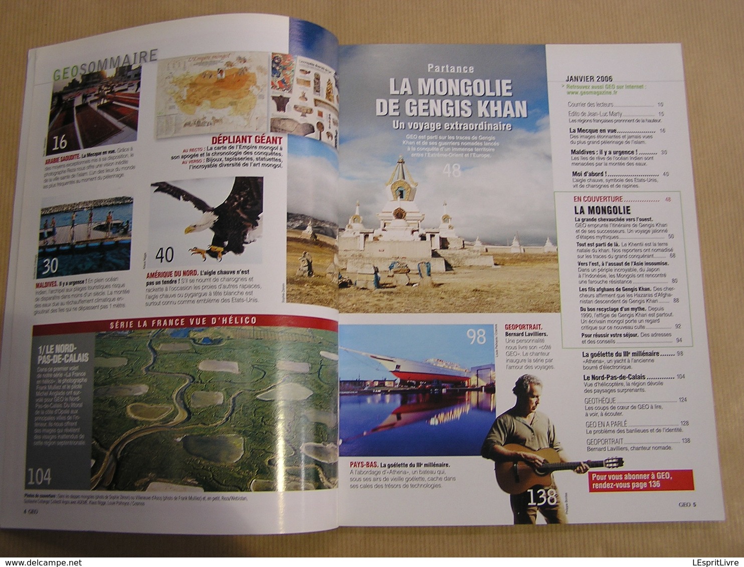 GEO Magazine N° 323 Géographie Voyage Monde Mongolie Ghengis Khan Asie Maldives Mecque Arabie Nord Pas De Calais Aigle - Tourisme & Régions