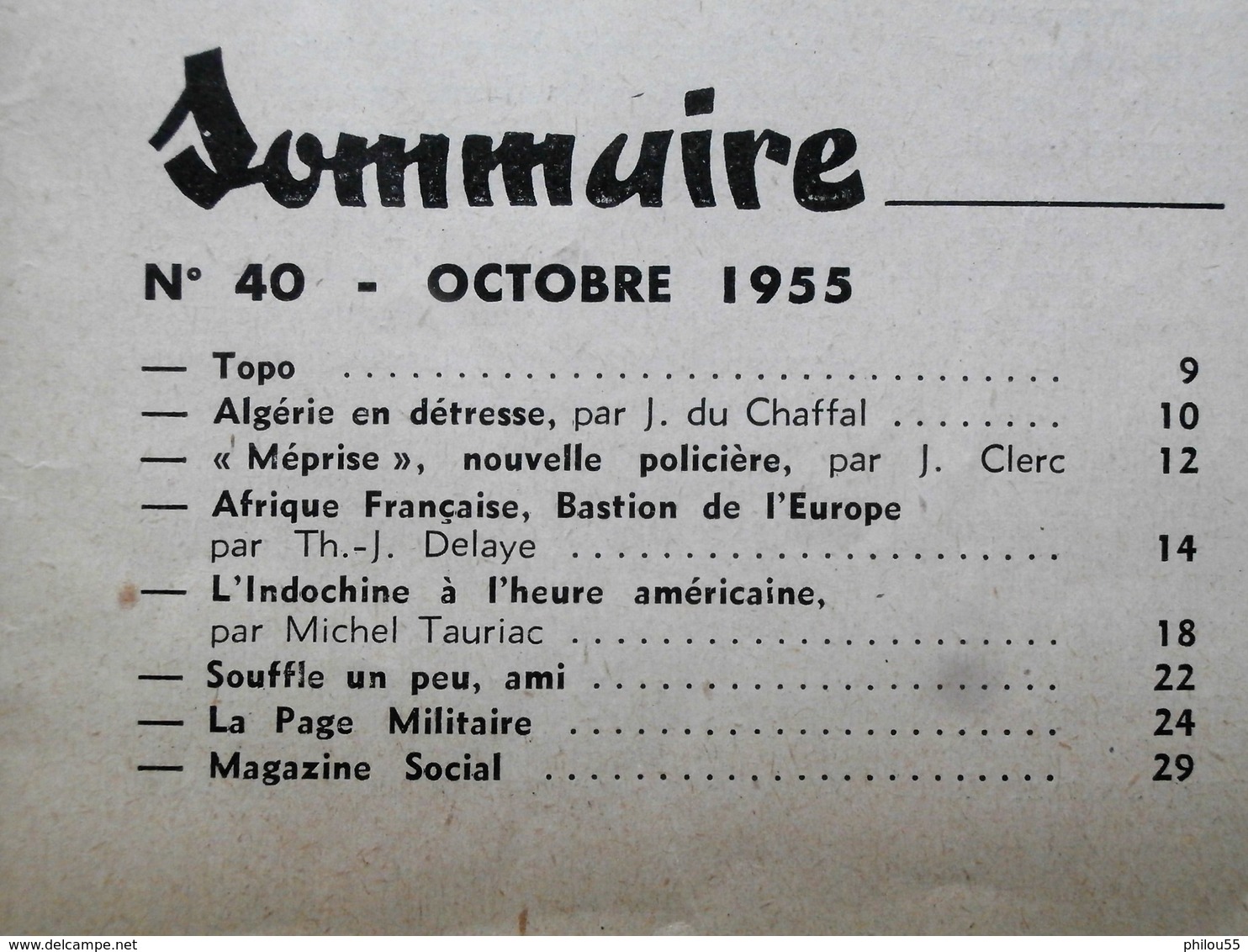 Revue "Combattant D INDOCHINE" N°40  1955 - Français