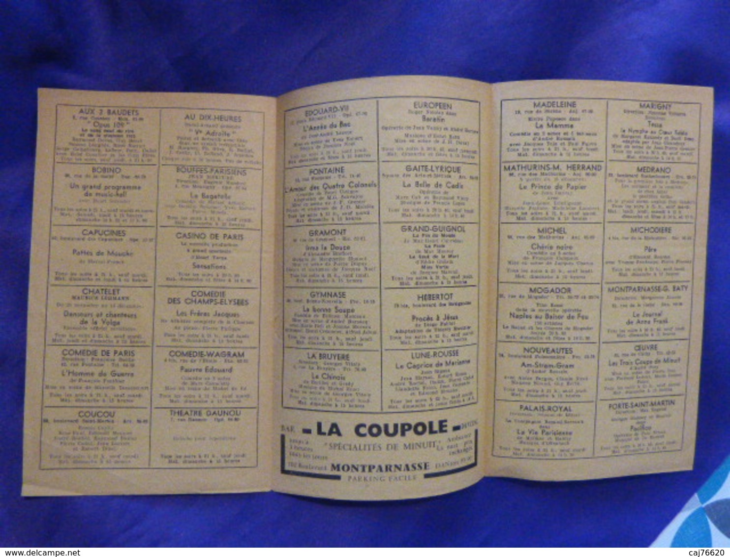 Programme Spectacles De Paris , 1958 Pub Olida (cl00) - Programma's