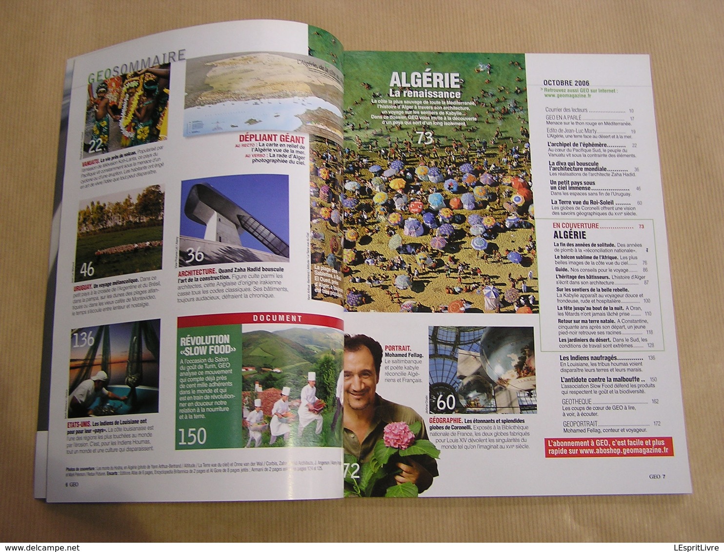 GEO Magazine N° 332 Géographie Voyage Monde Algérie Vanuatu Zaha Hadid Architecture Slow Food Louisiane Indiens USA - Tourisme & Régions