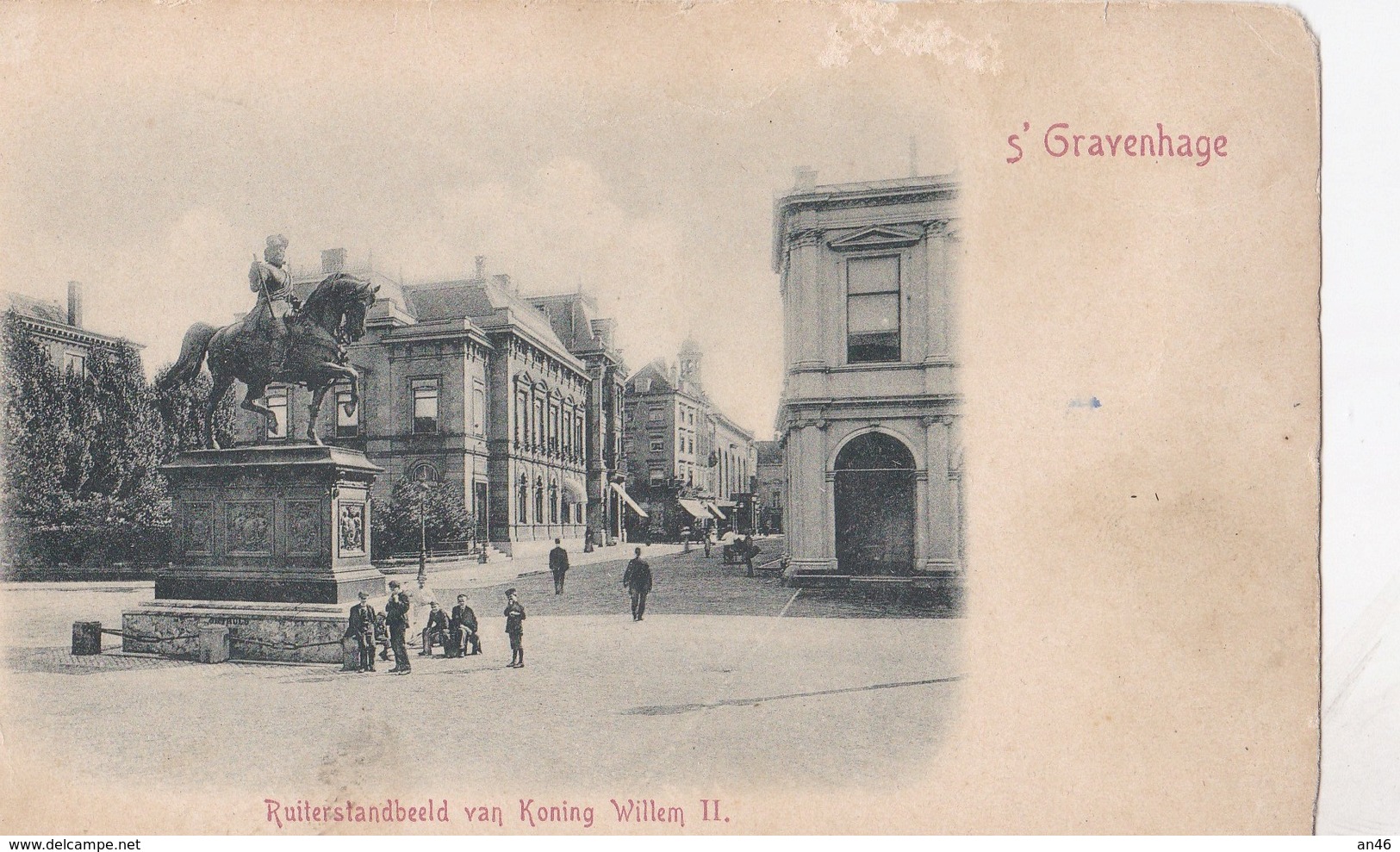 GRAVENHAGE RUITERSSTANDBEELD VAN KONING WILLEM  AUTENTICA 100% - Den Haag ('s-Gravenhage)