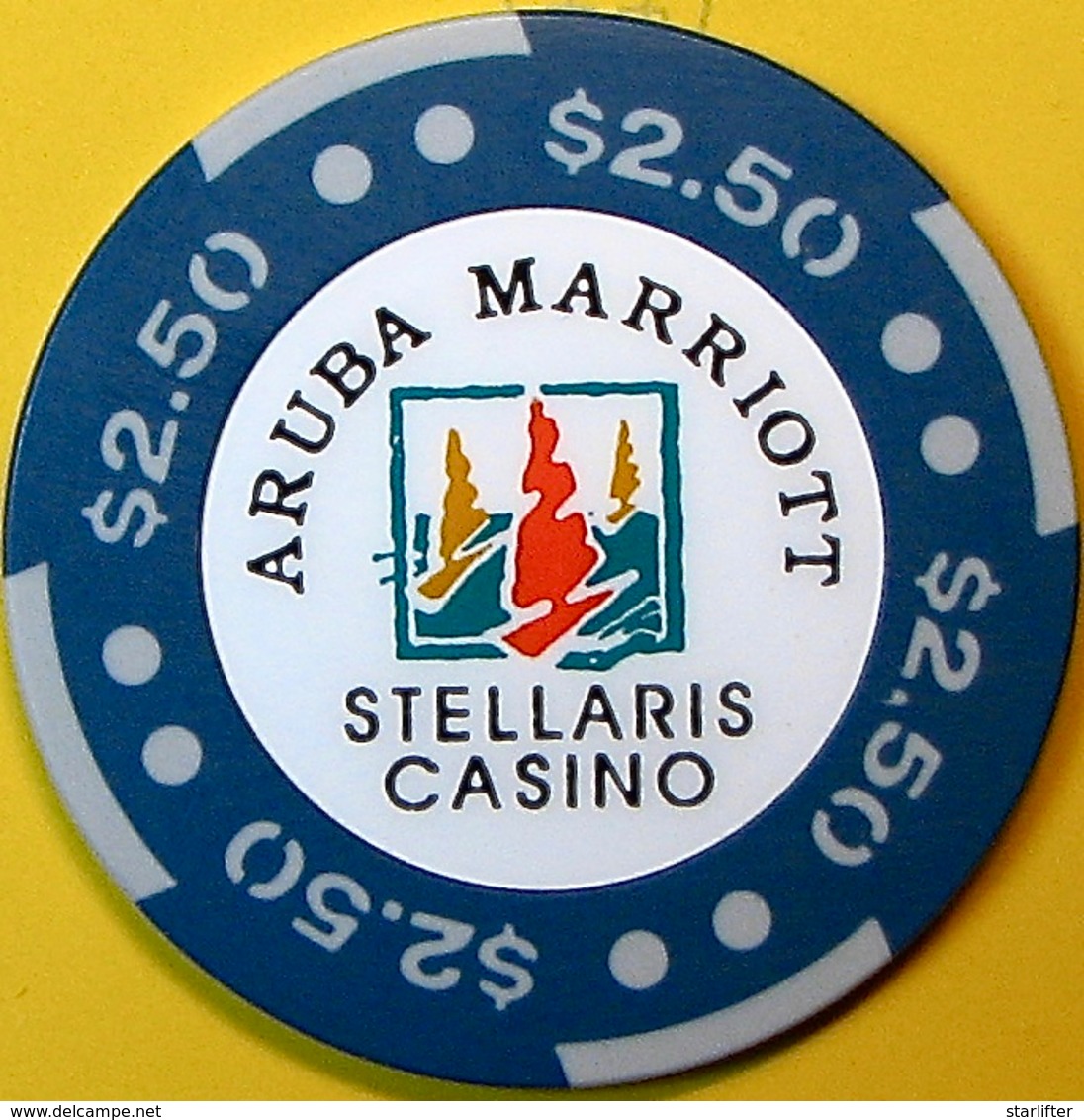 $2.50 Casino Chip. Stellaris, Aruba. N74. - Casino