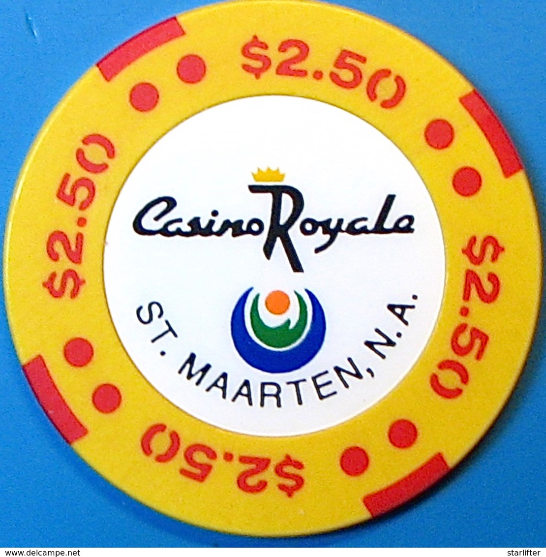 $2.50 Casino Chip. Casino Royale, St Maarten, N.A. N74. - Casino