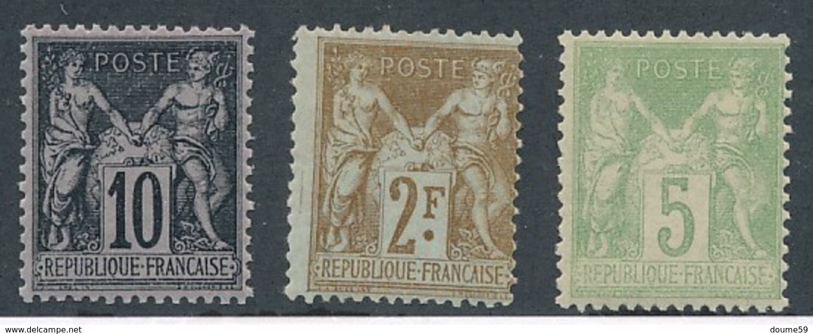 CM-218 FRANCE:  Lot  Type "SAGE" Avec N°103*-105*-(106**GNO) - 1876-1898 Sage (Type II)