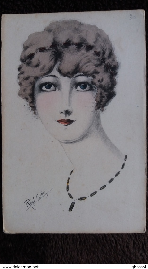 CPA ILLUSTRATEUR RENE GILLES TETE DE FEMME AU COLLIER ED BROCHENOUX SERIE  N° 440 - Mujeres