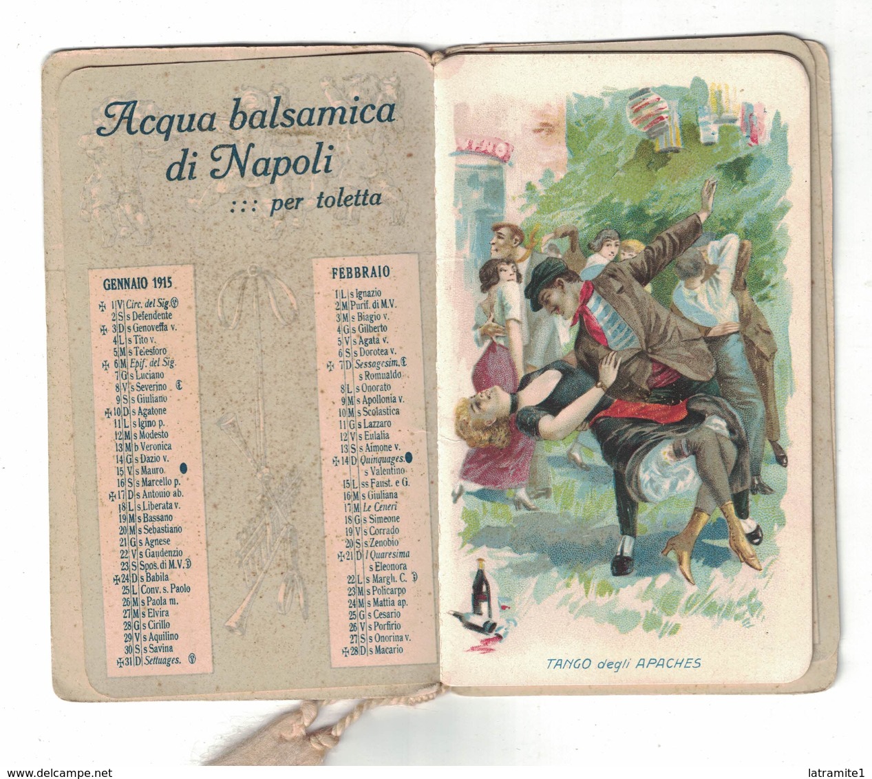 CALENDARIETTO  BELLET SENES  1915 - Altri & Non Classificati