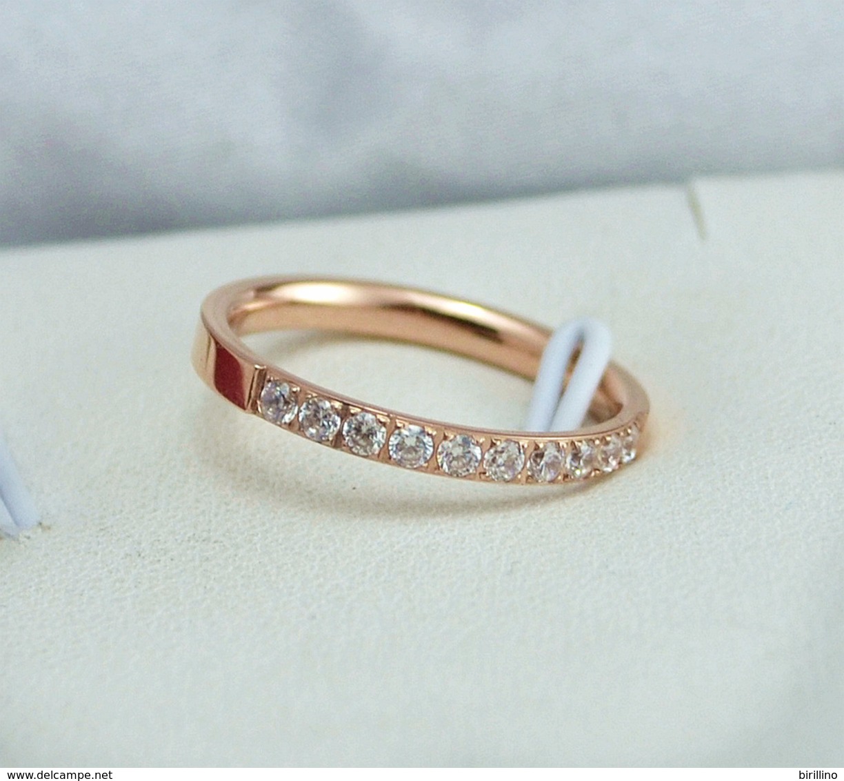 A60044 - Anello Da Donna In Acciaio  Color Rosa/oro Misura 49 Mm - Anillos