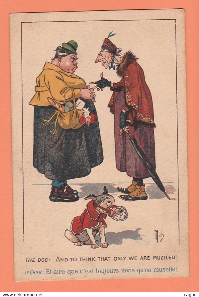 MICH -  N° 5 De La Série  "A TRAVERS L'HUMOUR" LE CHIEN : ET DIRE QUE C'EST TOUJOURS NOUS QU'ON MUSELLE ! - Mich