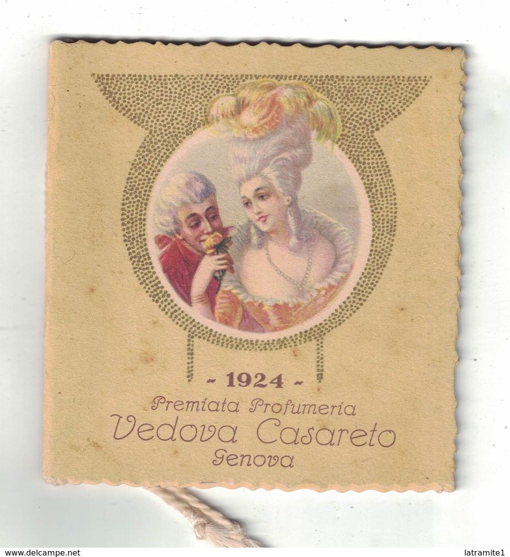 CALENDARIETTO  PREMIATA PROFUMERIA VEDOVA CASARETO GENOVA  1924 - Altri & Non Classificati